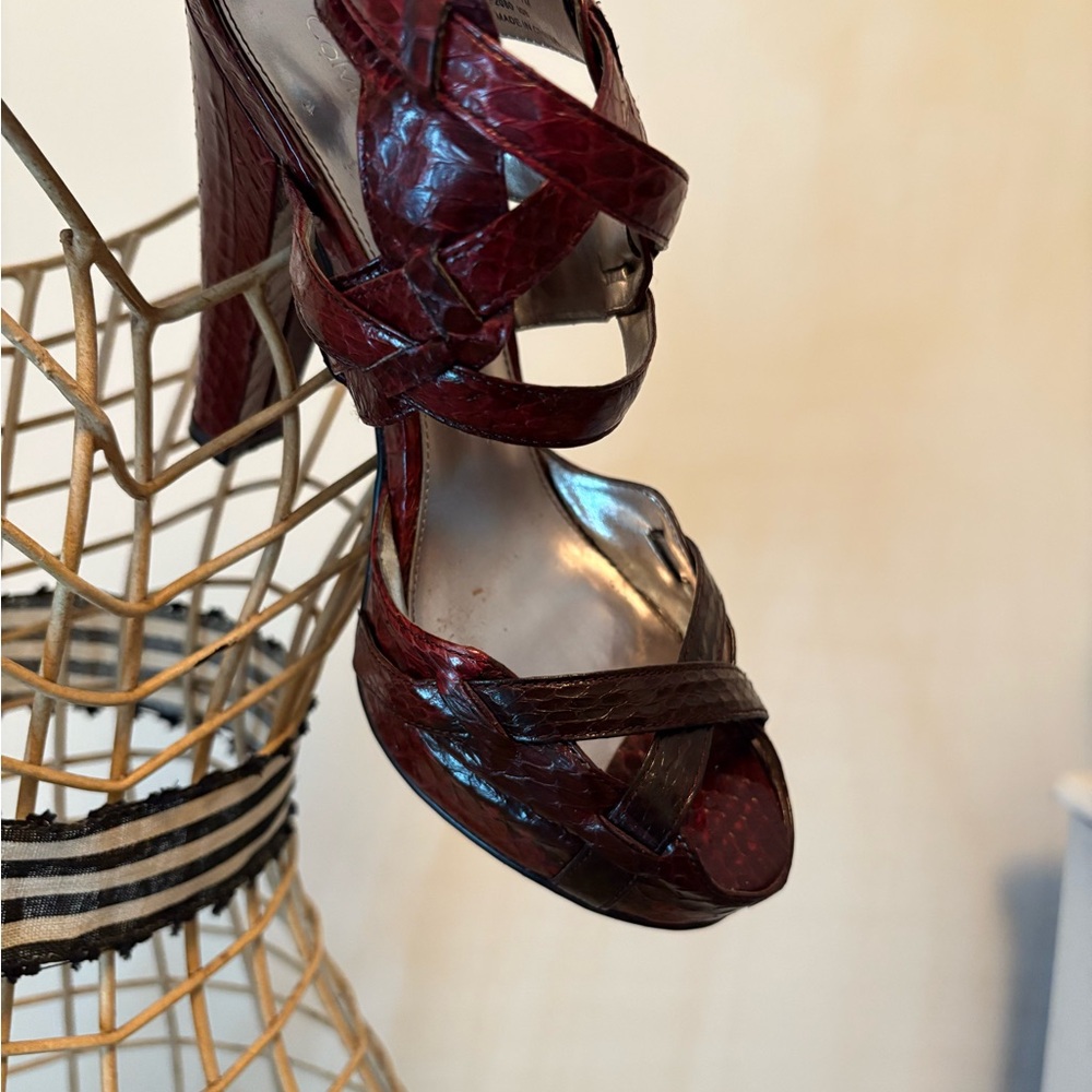 Calvin Klein Burgundy Strappy Heels